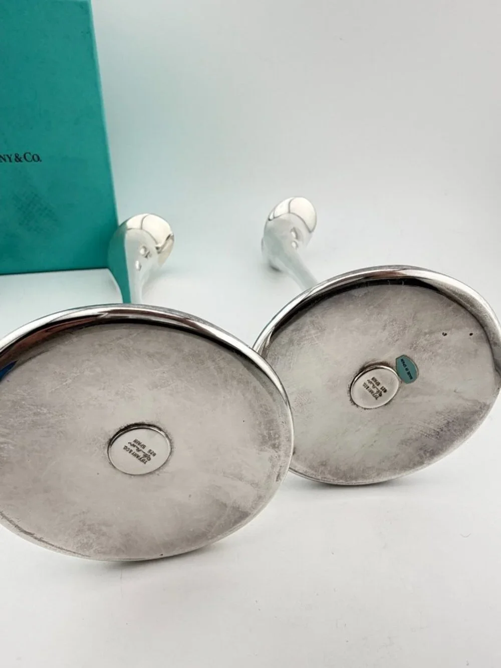 Set of 2 Tiffany & Co. Elsa Peretti Sterling Silver Bud Vase 7.5in 292g
